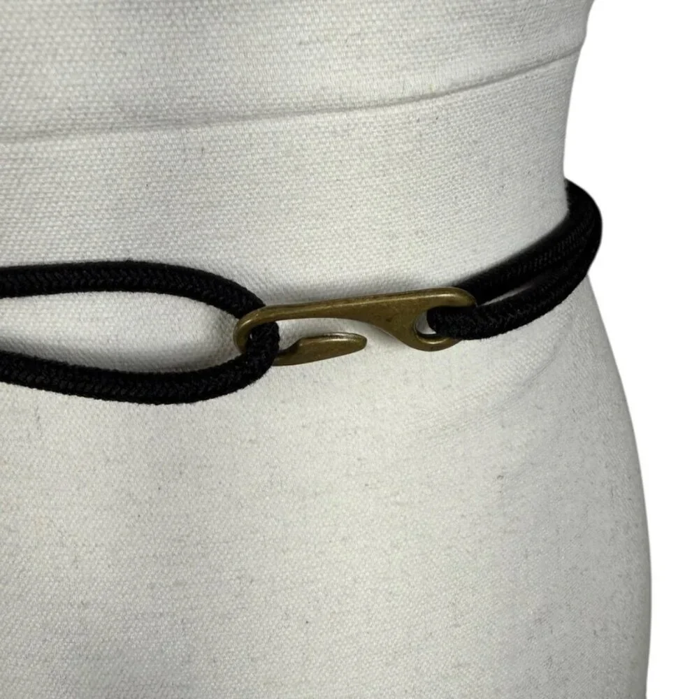 Brass Belt‎ Buckle on Rope Belt